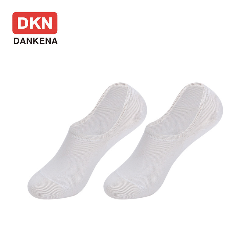 DANKENA Thin Plain Cotton Socks Shallow Mouth Invisible Silicone Non-slip Socks Boat Socks Male And Female Couple Shoes Line